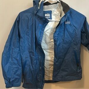 REI Kids Small Raincoat Waterproof Blue Rain Jacket 8 S